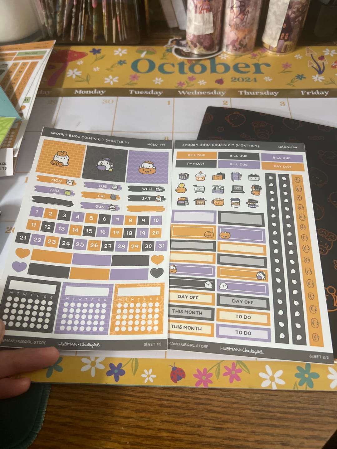 Customer photo review of Halloween Theme Hobonichi Cousin Monthly Kit (Set of 2)