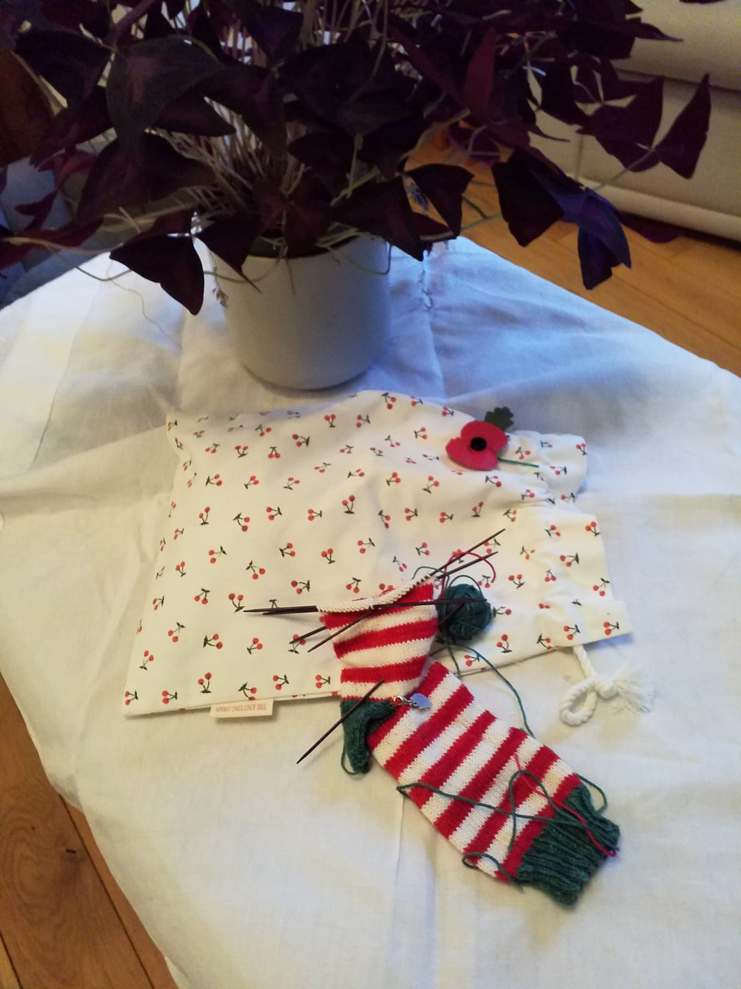 Customer photo review of Cherries Yarn Bag