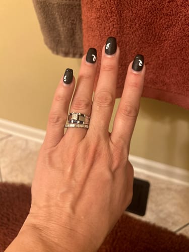 Customer photo review of 2.50 CT Princess Cut Natural Diamonds - Eternity Rings