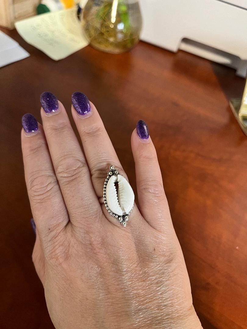 Customer photo review of Cowrie Shell Boho Ring Sterling Silver
