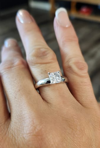 Customer photo review of Solitaire 1.2ct Princess CZ Ring in Sterling Silver