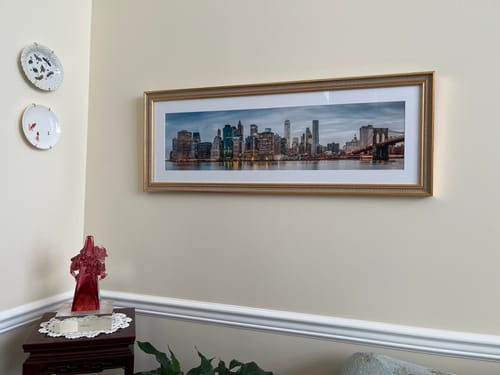 Wendy V.’s New York skyline photograph displayed in her home