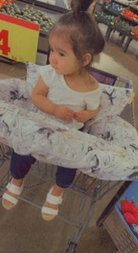 Customer photo review of Baby Shopping Cart Cover - Coming Up Roses Beautiful Floral Print