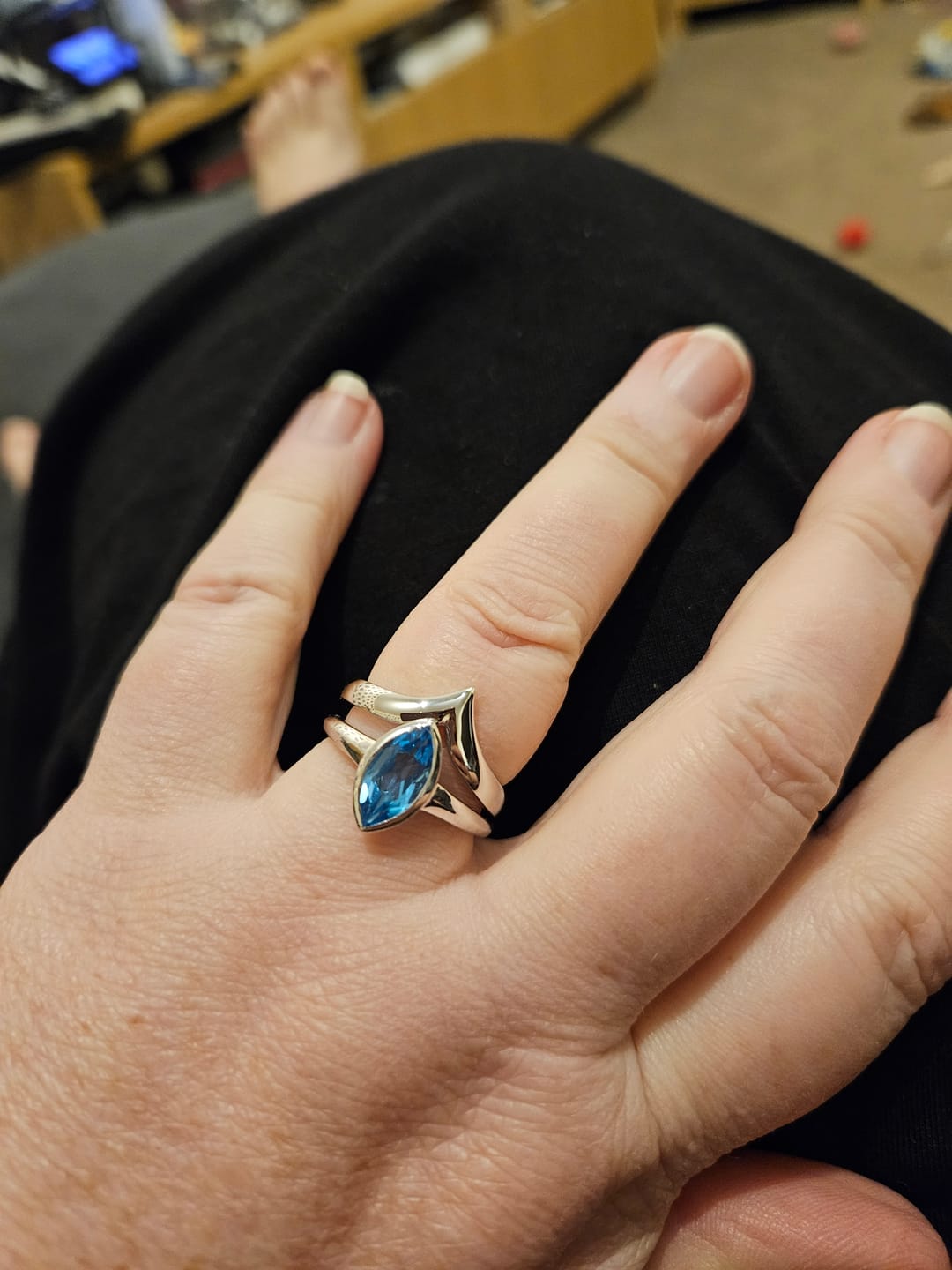 Customer photo review of Grecian Wishbone Stacking Ring
