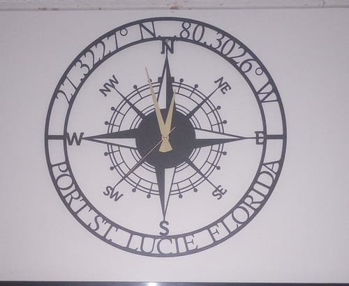 Customer photo review of Customized Metal Compass Wall Clock