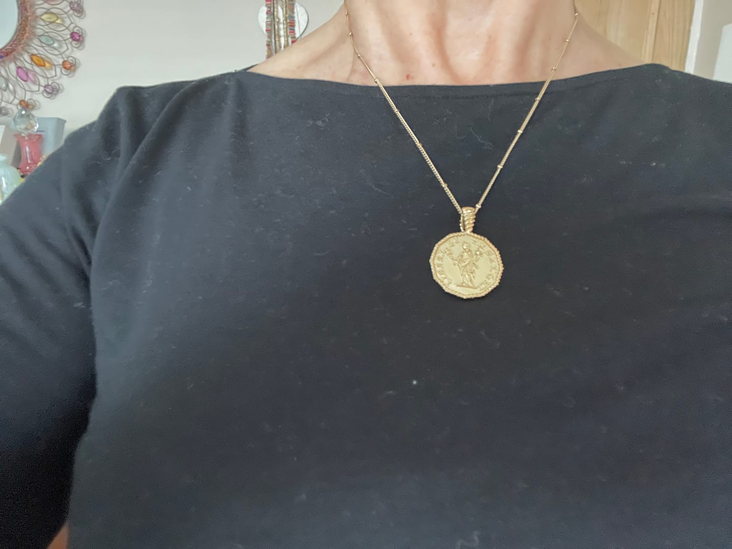 Customer photo review of Athena Coin Necklace