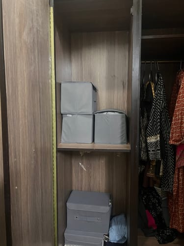 Customer photo review of Qoolish Pack of 2 Grey Storage Box with Lid
