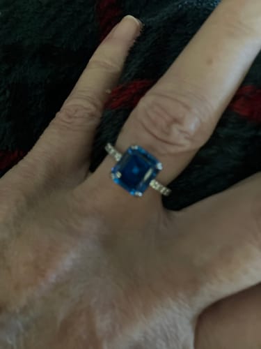 Customer photo review of Honorable 4.5Ct Asscher Cut Engagement Ring Travel Ring