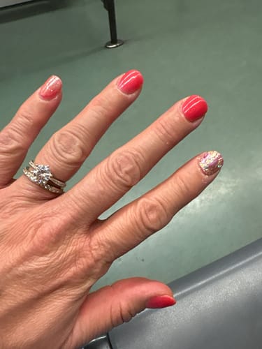 Customer photo review of D333 Ice Blue Crème Dip Powder