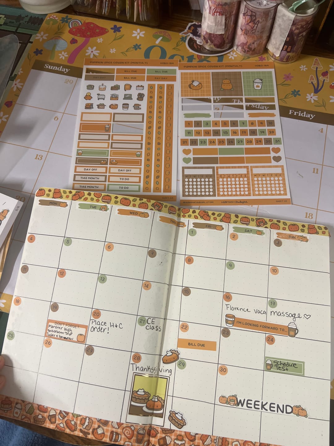 Customer photo review of Pumpkin Spice Theme Hobonichi Cousin Monthly Kit (Set of 2)
