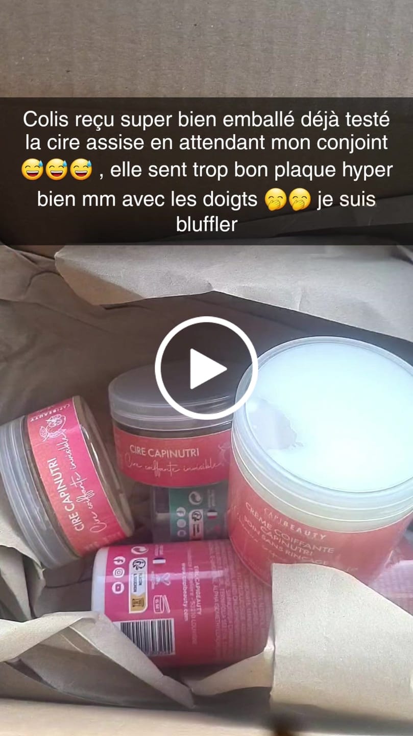 Customer video review of Cire coiffante CAPINUTRI naturelle nourrissante sans résidus ni trace blanche