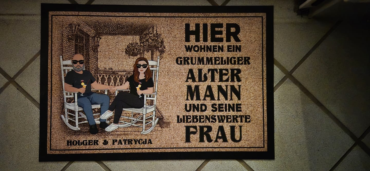 Customer photo review of Willkommen - Paar-Fußmatte