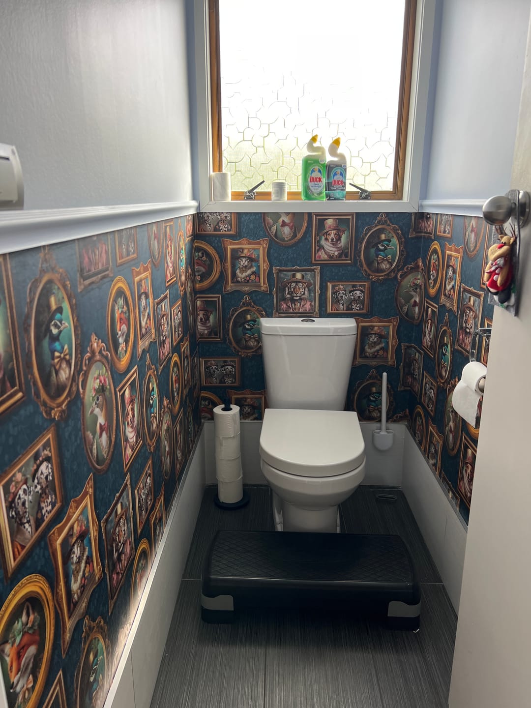 Customer photo review of Regal Beasts - Whimsical Animal Wallpaper - Navy