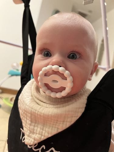 Customer photo review of The BUBIE Orthodontic Pacifier + Teether Ring