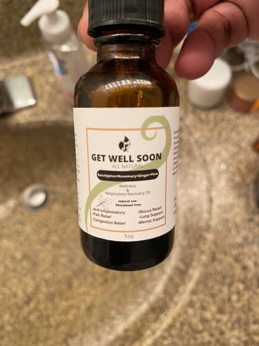 Customer photo review of GET WELL SOON oil wellness, pain & respiratory recovery oil