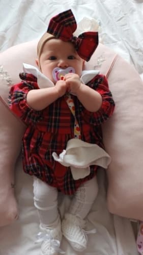 Customer photo review of Plaid Lapel Long Sleeved Romper