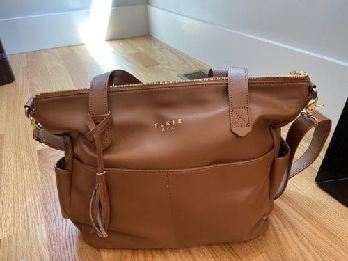 Customer photo review of The Aberdeen - Saddle (Ultimate Mom Bag)