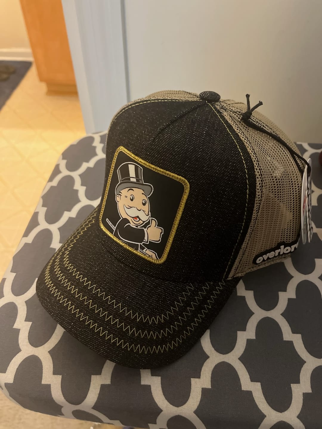 Customer photo review of OVERLORD X Monopoly: Mr. Monopoly Trucker Cap