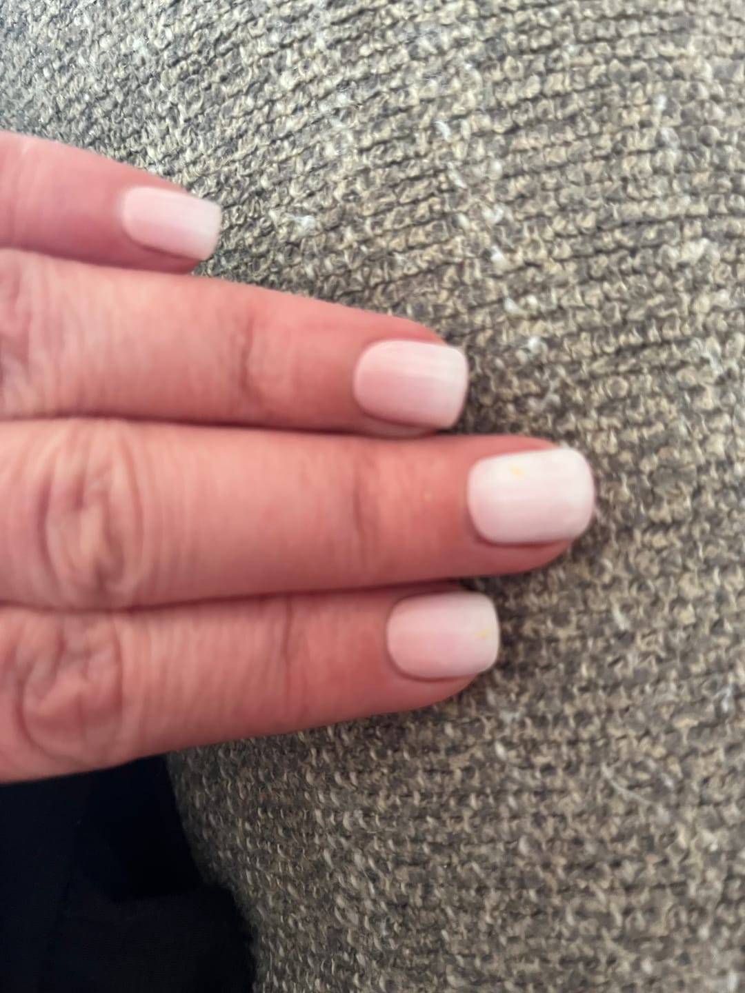 Customer photo review of Nude Pink Ombre DIY Semicured Gel Nail Sticker Kit