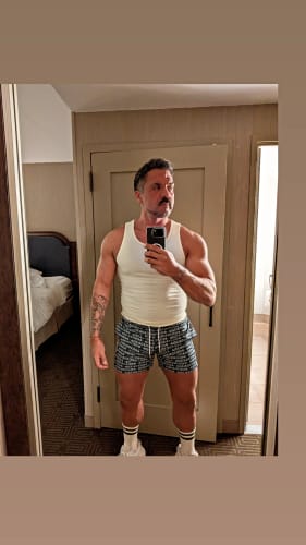 Customer photo review of Mesh Shorts 4" Inseam - Old Money Green