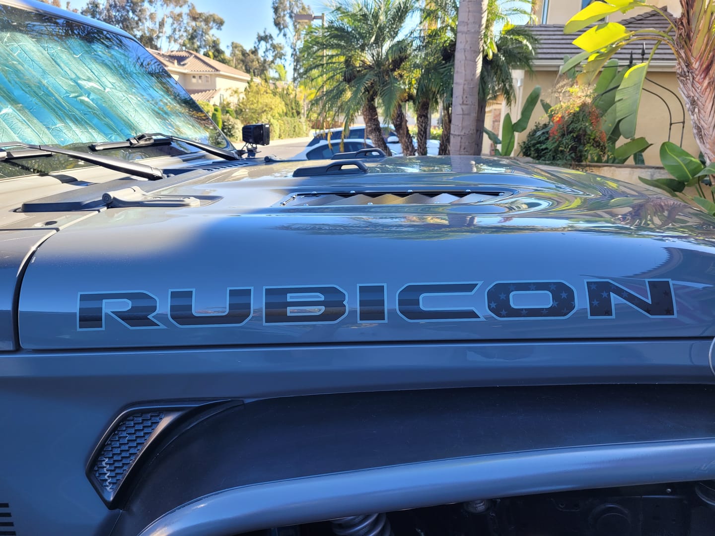 Customer photo review of Premium Black Flag Hood Lettering | Set of 2