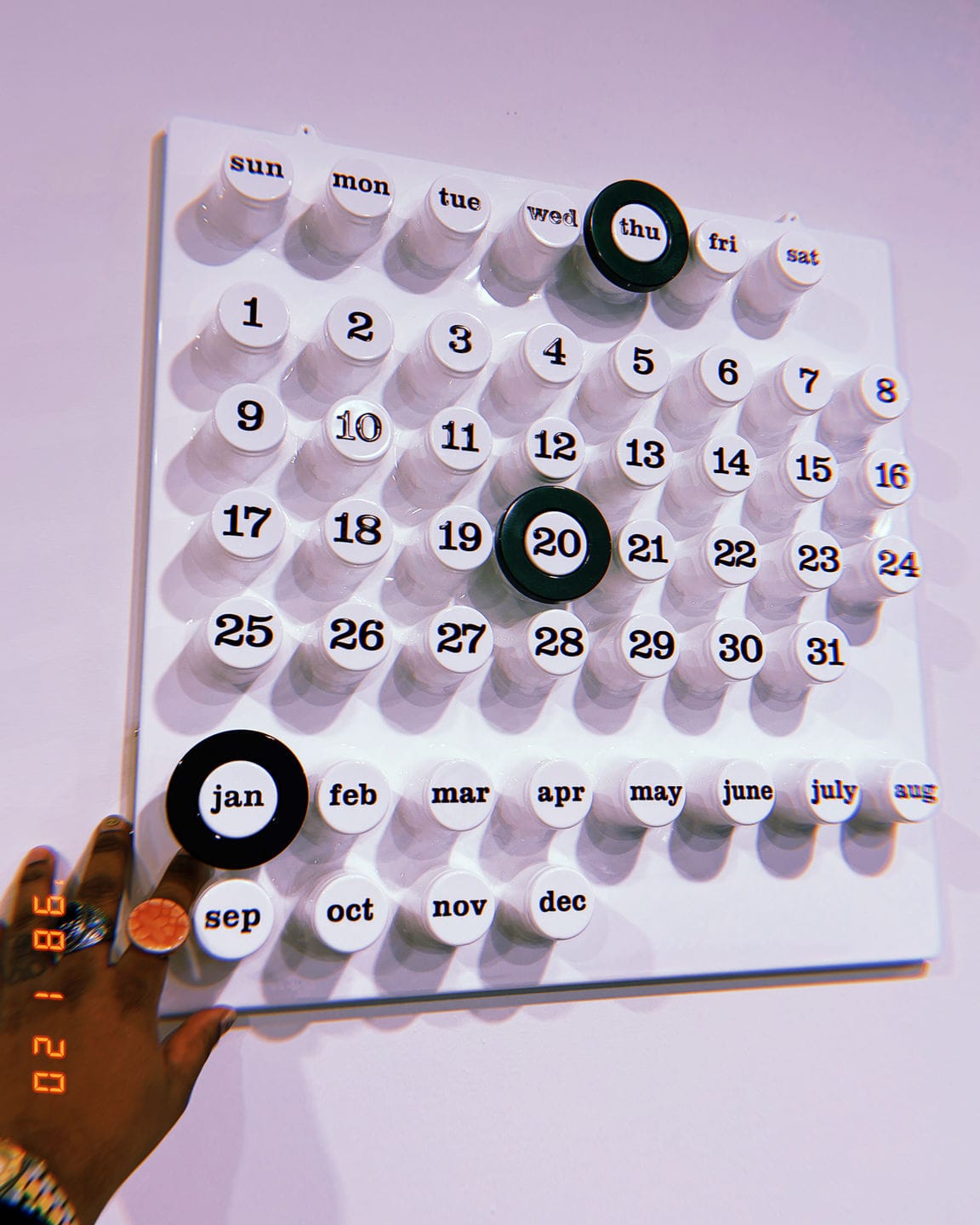 Customer photo review of Euroway Ring-A-Date Perpetual Wall Calendar