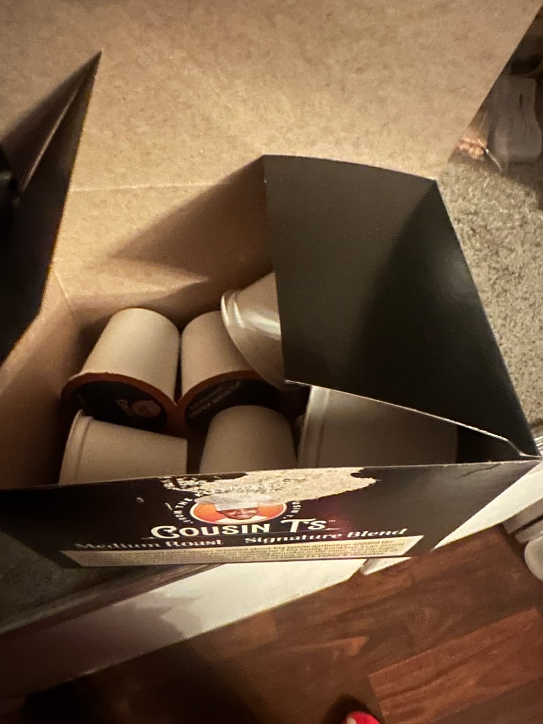 Customer photo review of Cousin T's Signature Blend Medium Roast Coffee