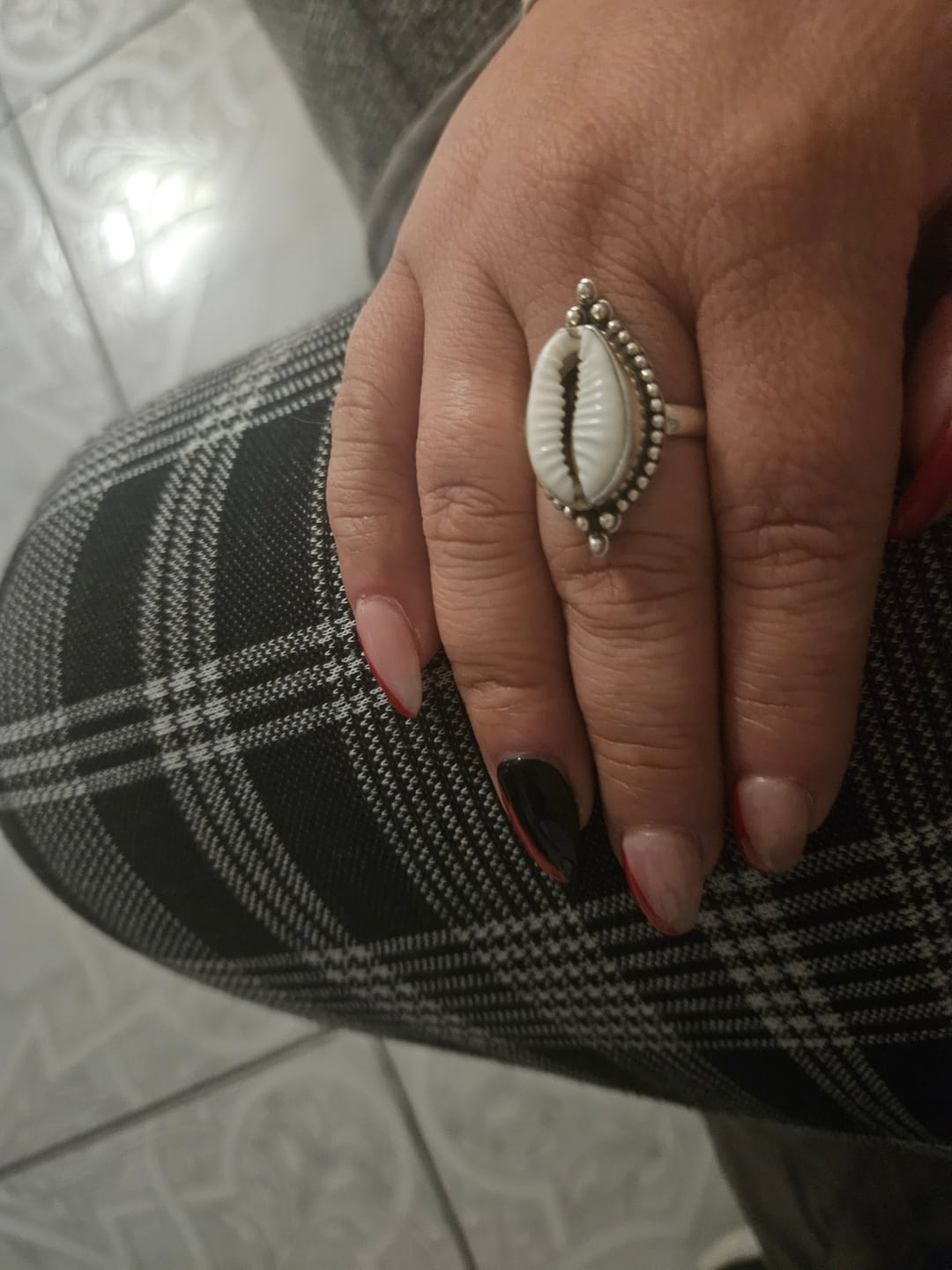 Customer photo review of Cowrie Shell Boho Ring Sterling Silver
