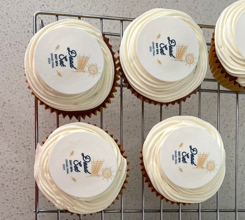 Customer photo review of 15 x 5 cm Pre-cut Standard Cupcake Custom Edible Icing Images