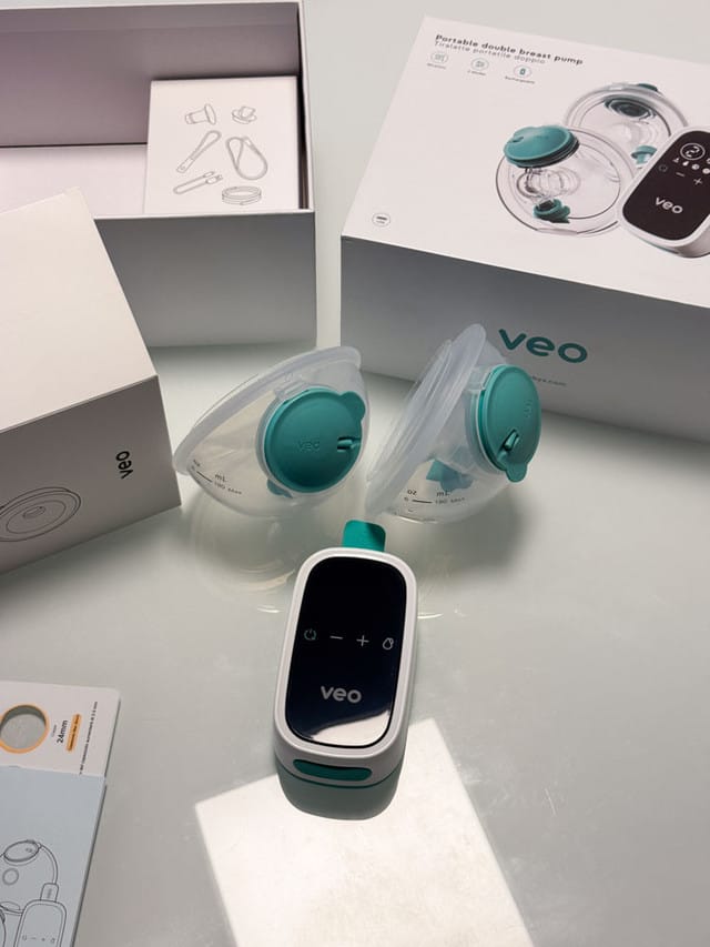 Customer photo review of VEO - Tiralatte portatile doppio