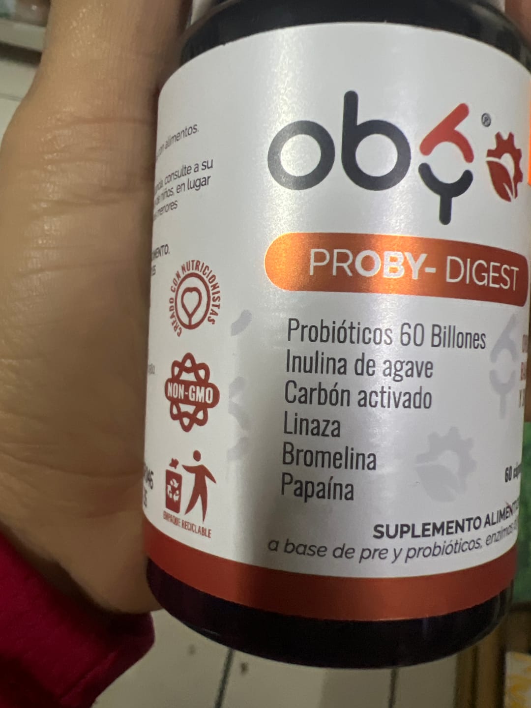 Customer photo review of Proby Digest | 60 billones Probioticos y Prebioticos inulina Agave, Enzimas, Fibra, Carbon Activado