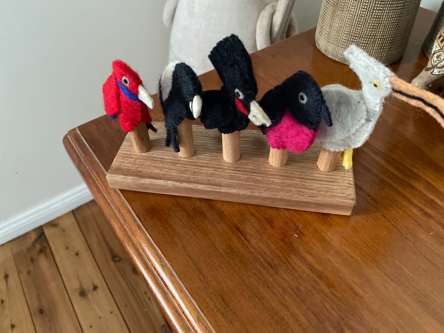 Customer photo review of Finger Puppet Stand (5 rods) Made in Australia