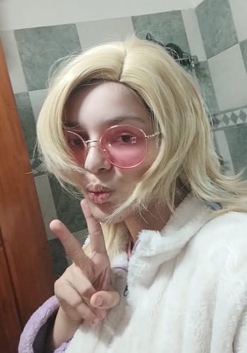 Customer photo review of Honkai: Star Rail Aventurine Long Yellow Hair Basic Wig