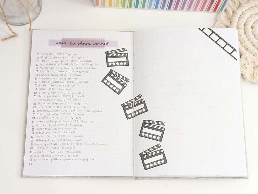 Customer photo review of Movies Tracker Planner Stickers