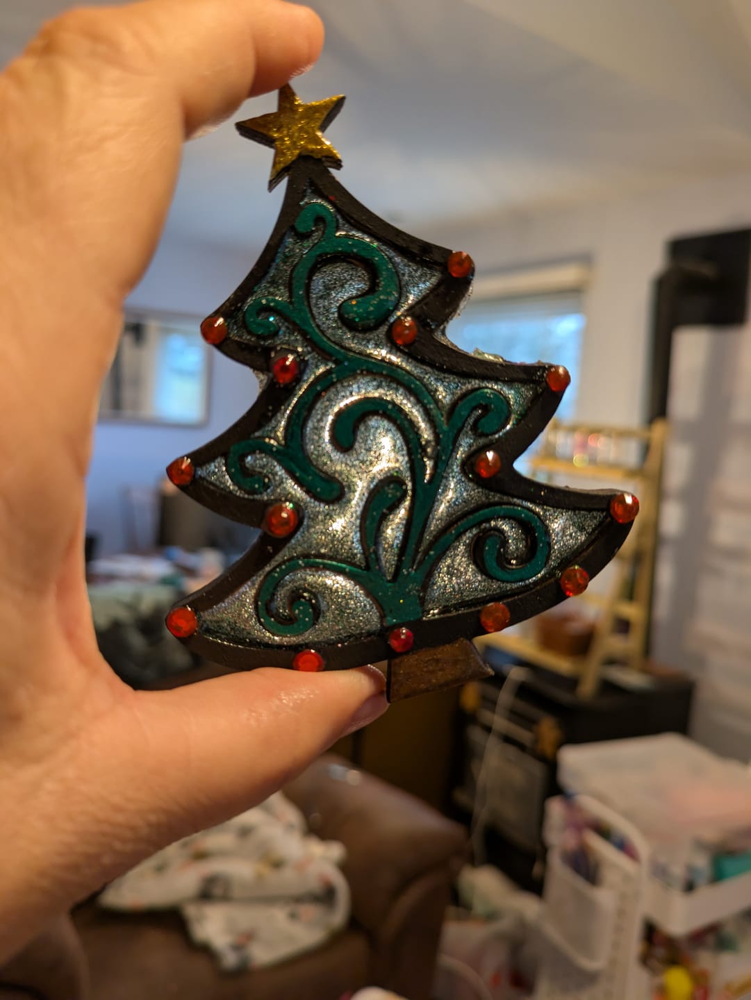 Customer photo review of Unfinished Wood Flourish Christmas Tree Shape - Craft - up to 36"