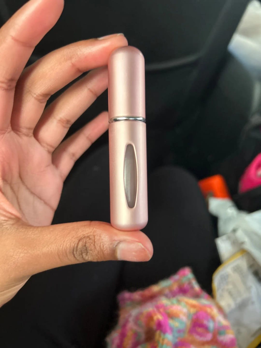 Customer photo review of Enamel-Coated Atomizer 5ml Perfume Bottle Refillable — Black | KIMLUD