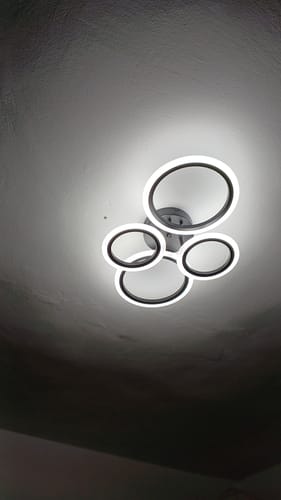 Customer photo review of Lustra LED 2+2 CIRCLE BLACK Echivalent 400W Telecomanda