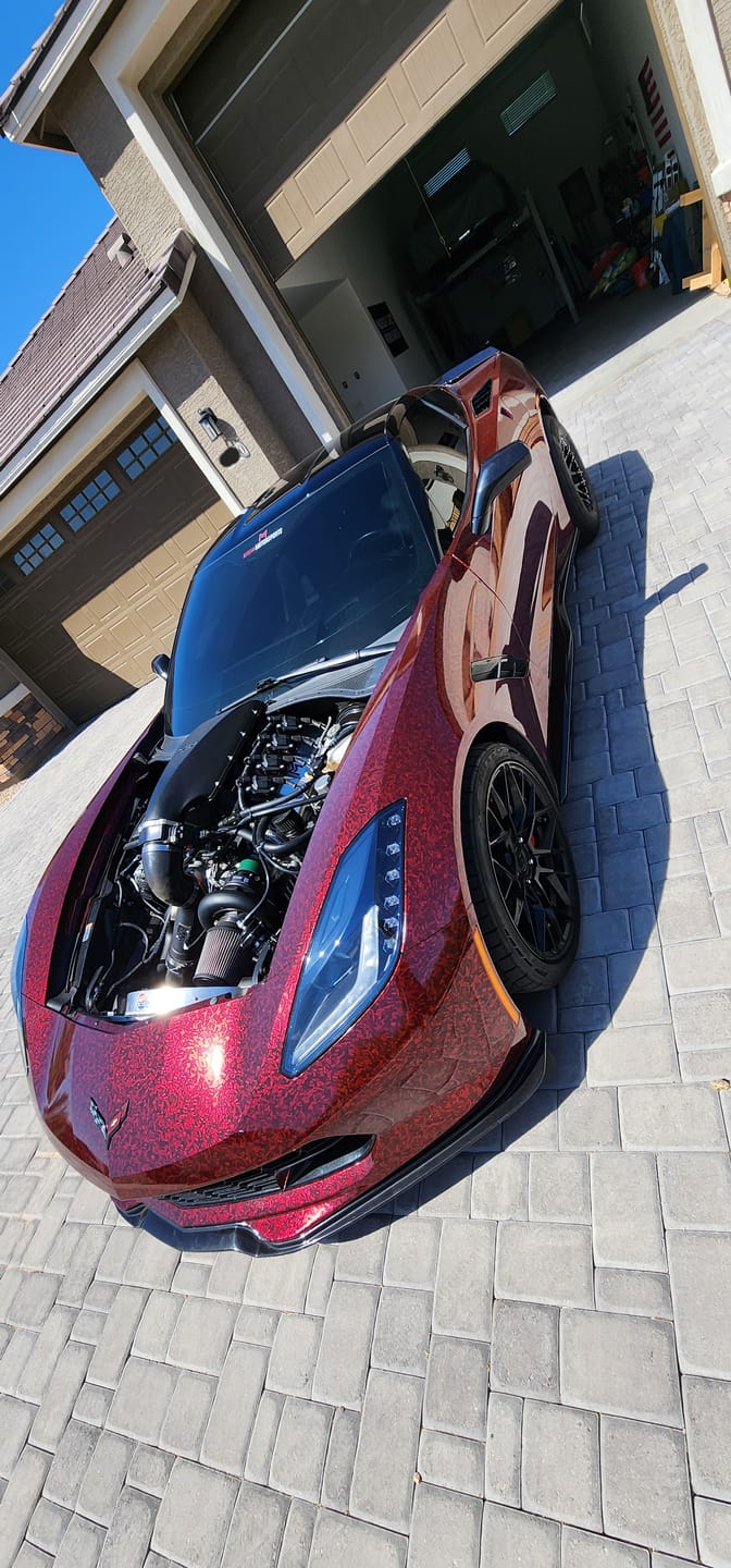 Customer photo review of Red Forged Carbon Fiber Vinyl Wrap