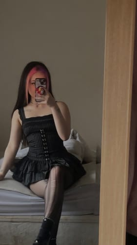 Customer photo review of Grunge Doll Stripes Flared Romper Dress 2.0