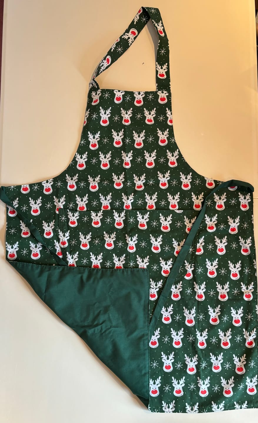 Customer photo review of White Reindeer Faces Polycotton Fabric