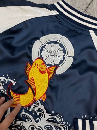 Customer photo review of Lotus Koi Surge はす Sukajan Souvenir Bomber Jacket