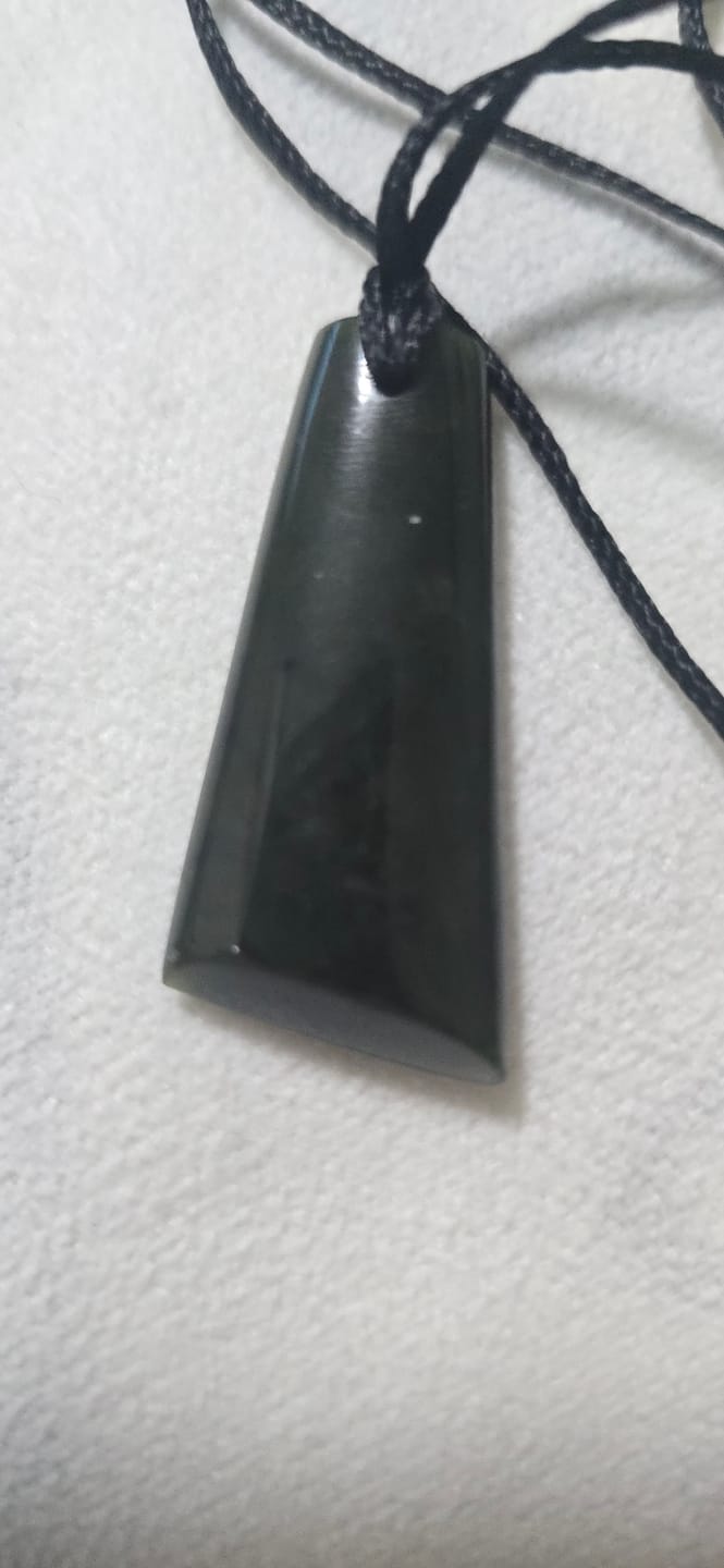 Customer photo review of NZ Greenstone Toki Pounamu Necklace