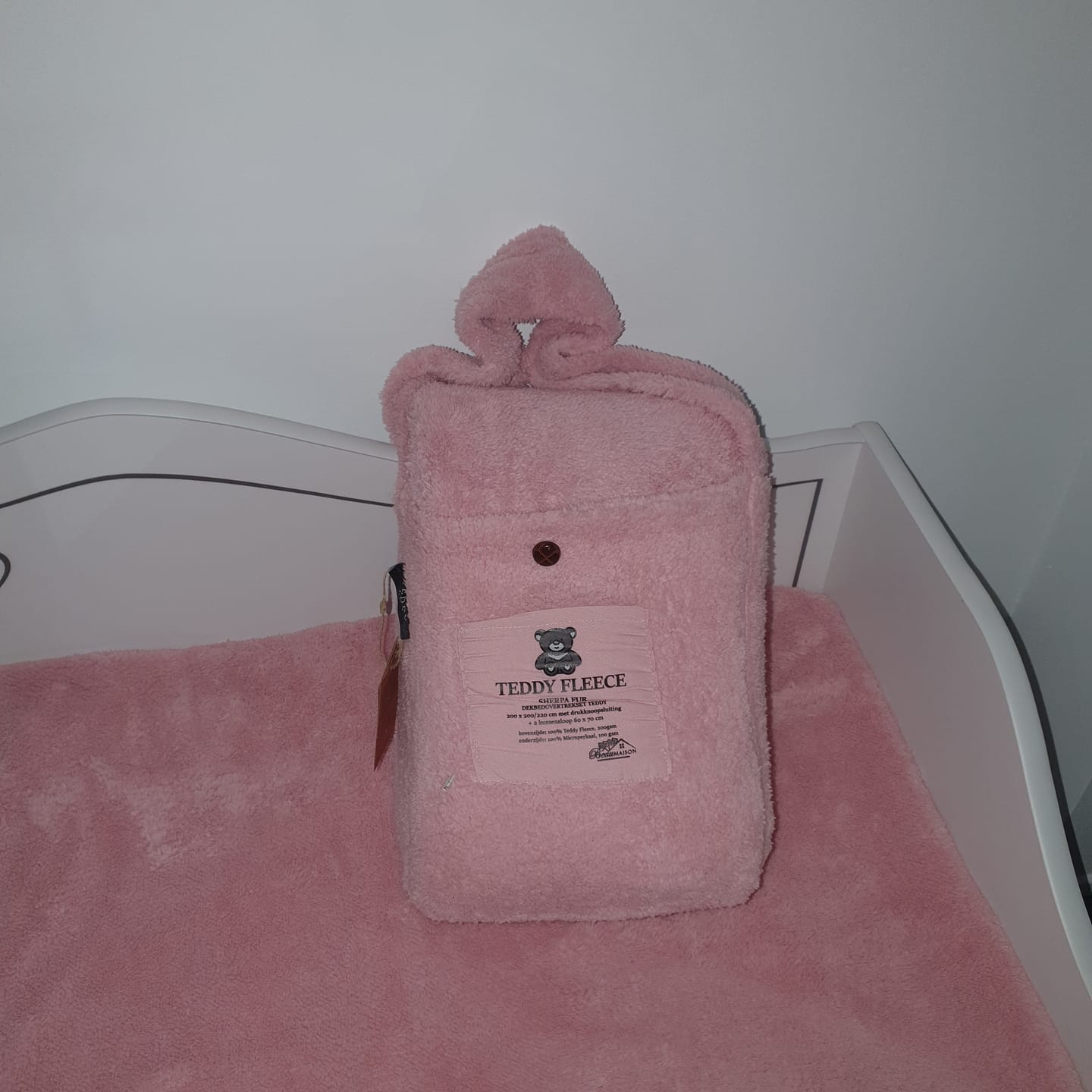 Customer photo review of Dekbedovertrek Teddy™ Fleece Fluffy Nude pink