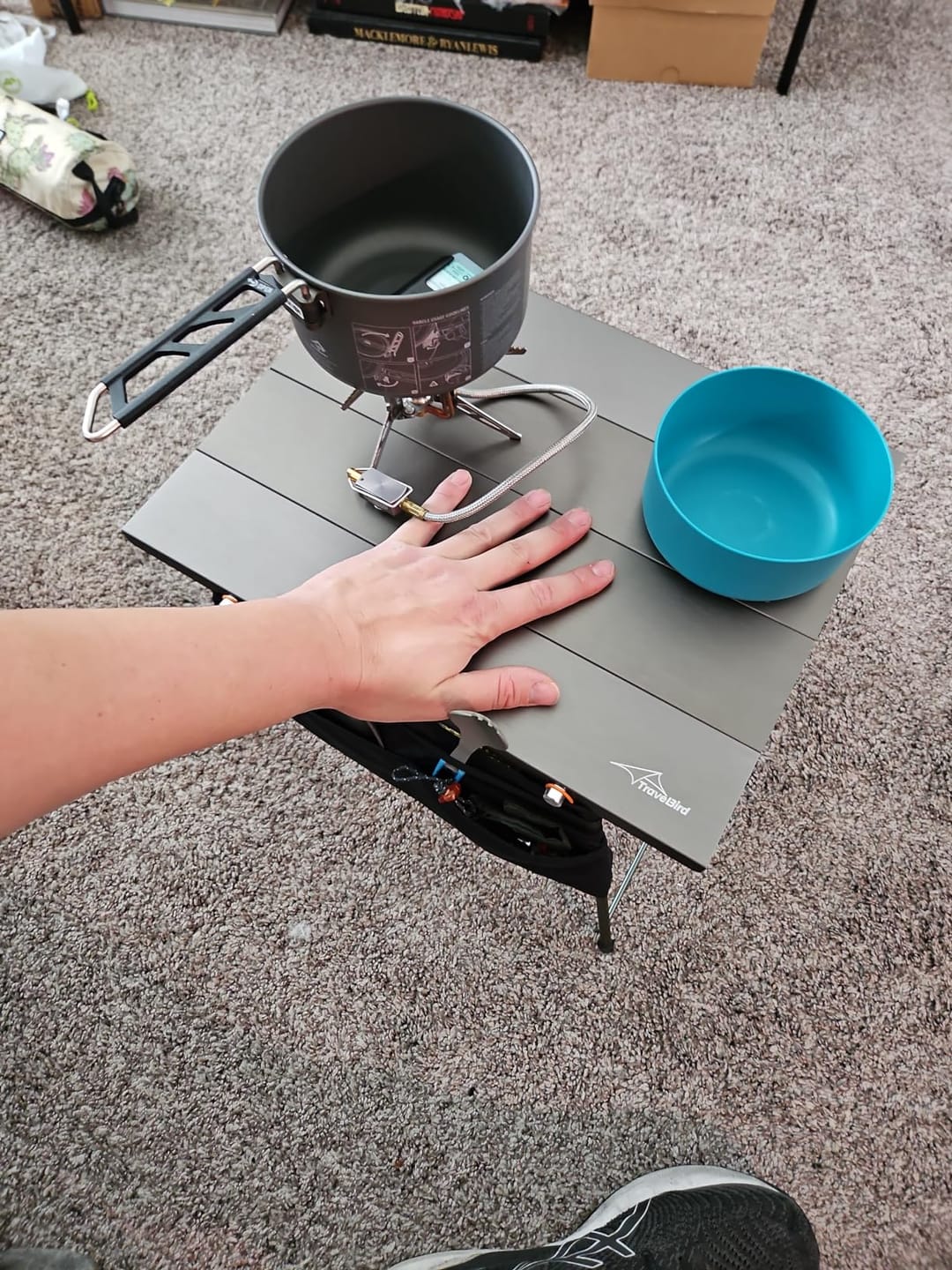 Customer photo review of Flexifold Ultra-Light Aluminum Camping Table