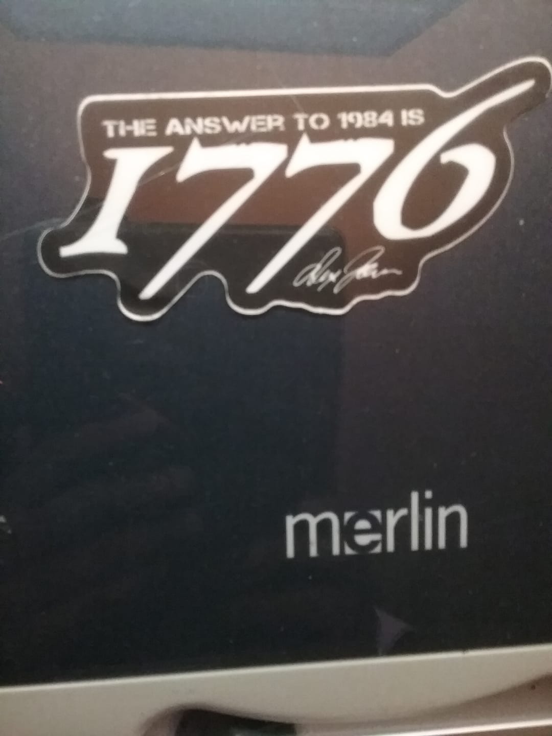 Customer photo review of The Answer to 1984 Decal