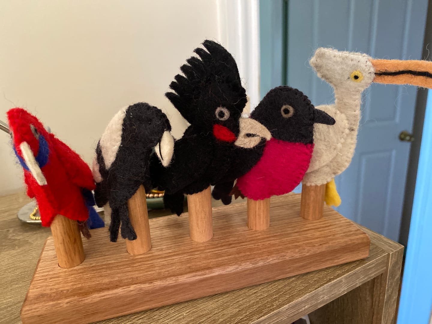 Customer photo review of Busy Beaks Finger Puppets and Book Set by Sarah Allen