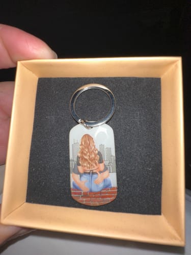 Customer photo review of Drive Safe - Personalized Engraved Stainless Steel Keychain
