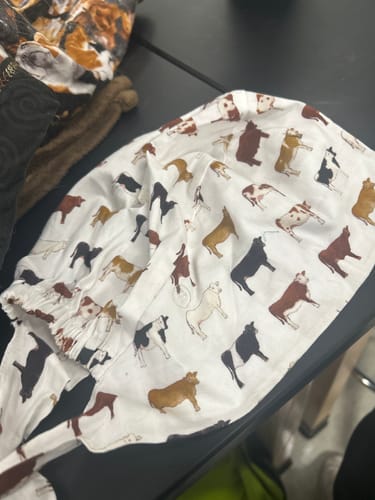 Customer photo review of Cows Scrub Cap