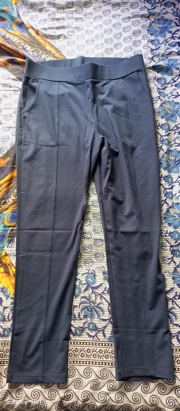 Customer photo review of Cement Grey 4-Way Stretchable Pants