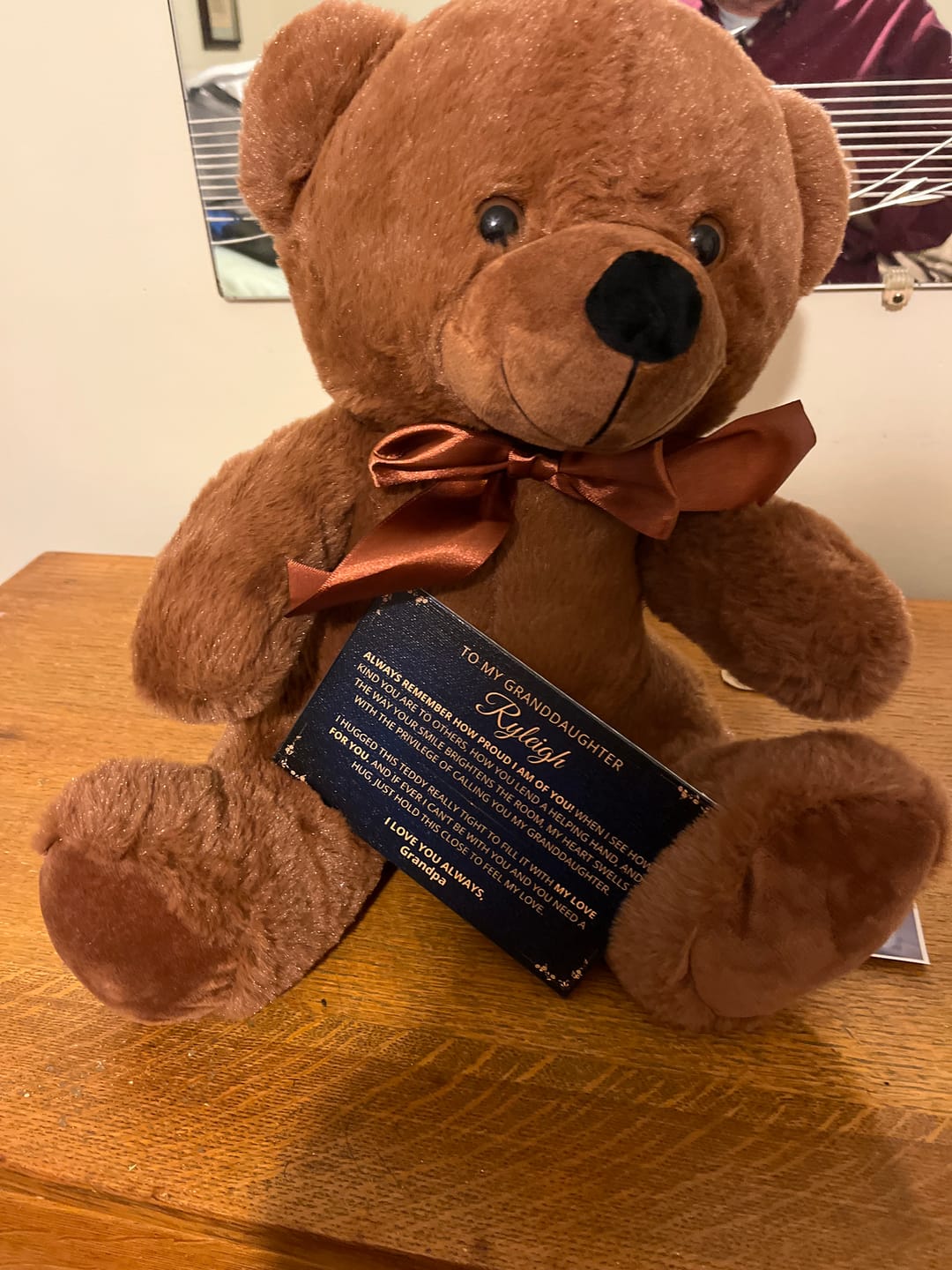 Customer photo review of Granddaughter, Never Forget - Teddy Bear With Canvas (GD83)